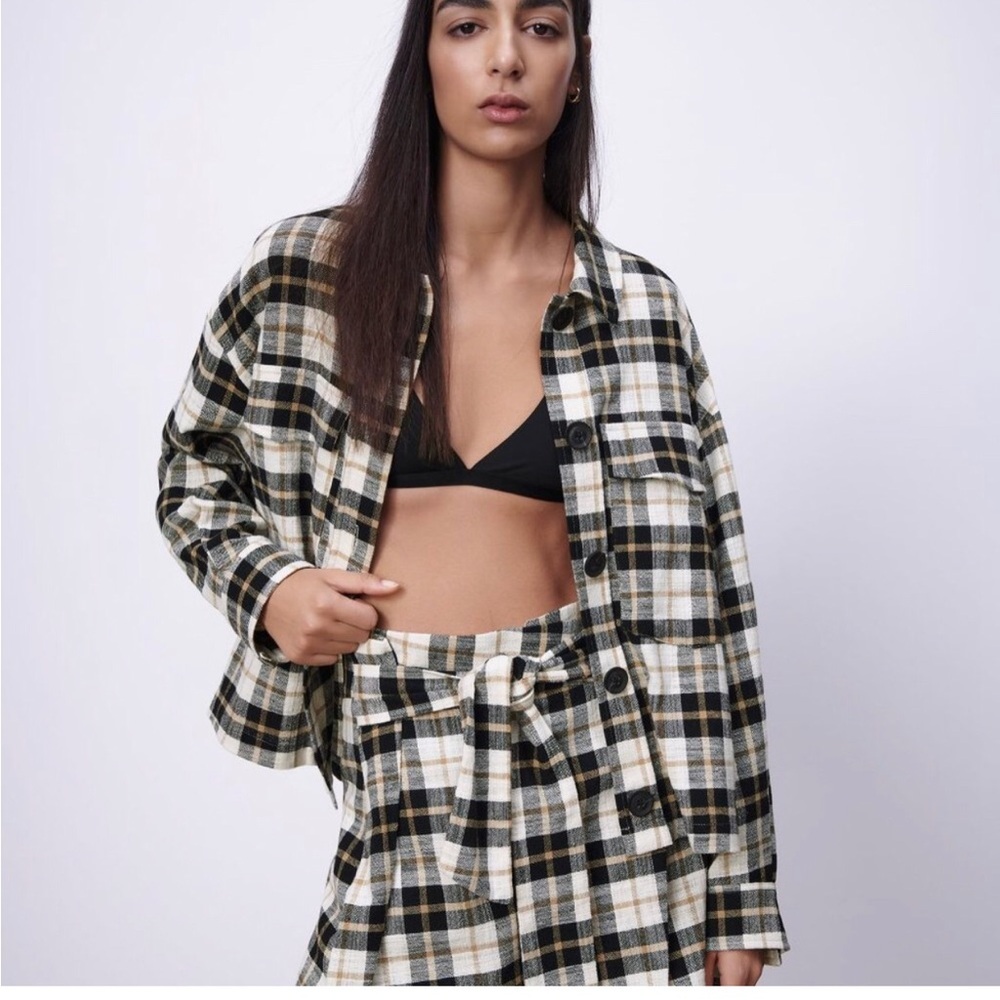 COPY - Zara Women's Black and White Plaid Top
